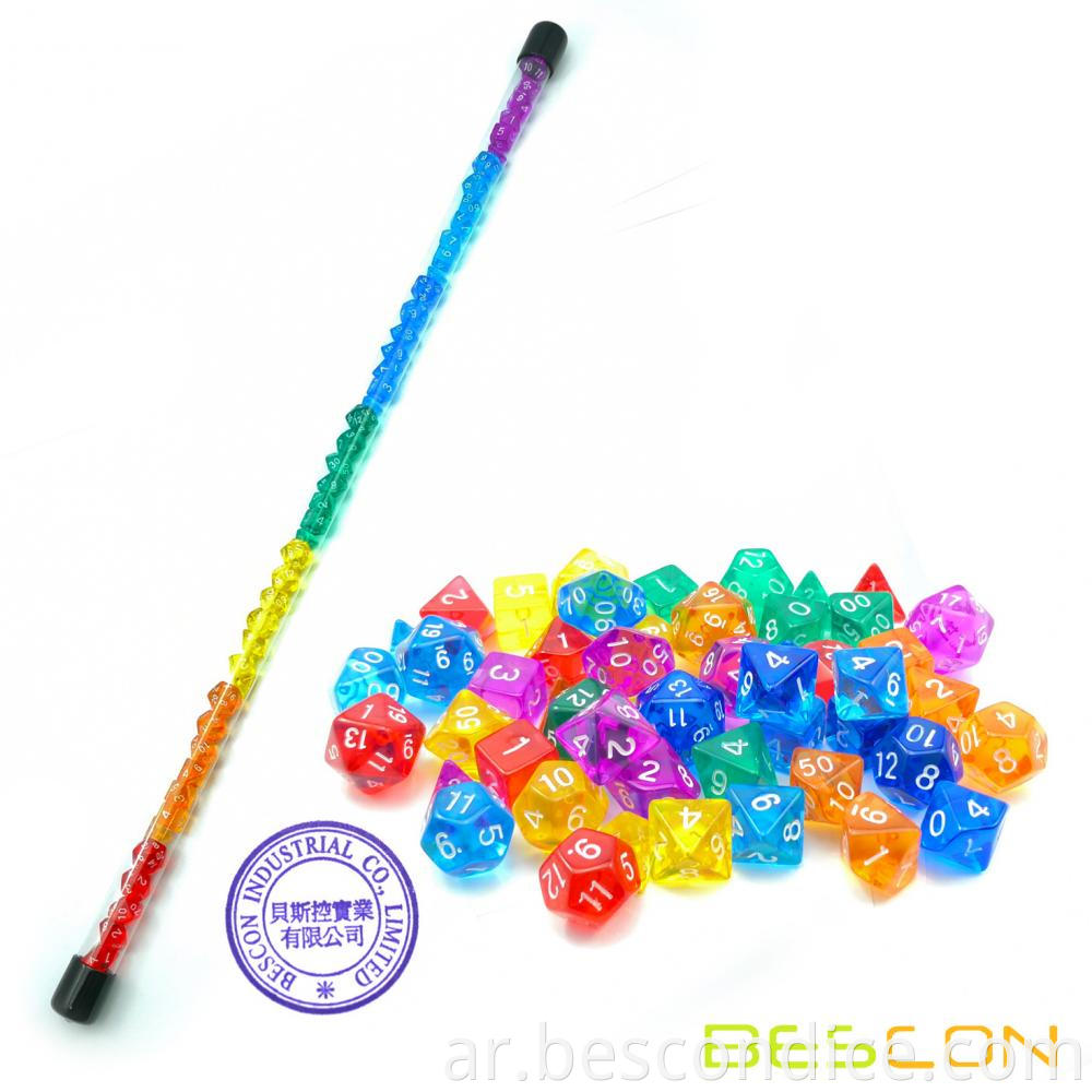 Mini Gathering Dice Set Rainbow Tube 49pcs 5